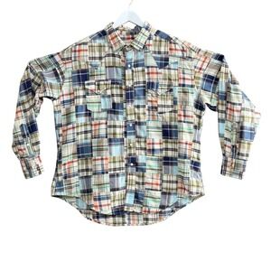 Rockmount Ranch Wear Mens Patchwork Plaid Western Snap Shirt XXL Multi Color VTG